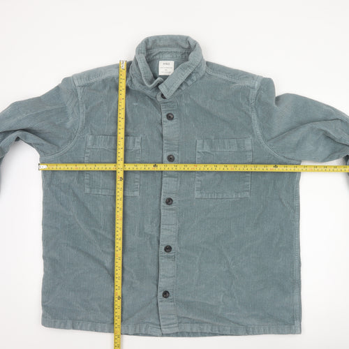 Marks and Spencer Men's Green 2XL Corduroy Overshirt Button-Up