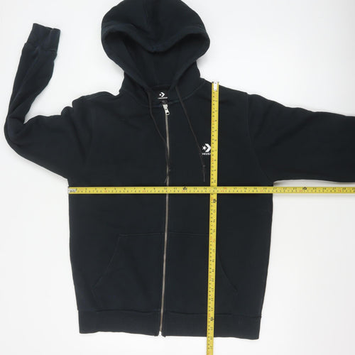 Converse Men’s Black S Full Zip Logo Hooded Fleece Hoodie