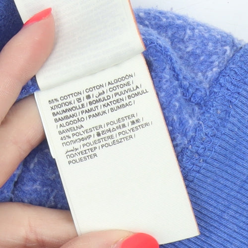 Superdry Women Blue M Full Zip Hooded Logo Fleece Hoodie