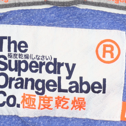 Superdry Women Blue M Full Zip Hooded Logo Fleece Hoodie