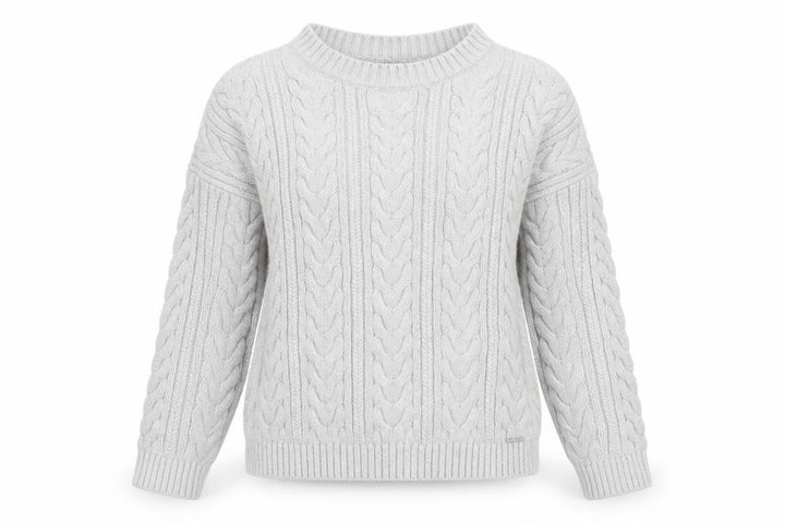 Superdry Women’s Grey UK 8 Cable Knit Cotton Crew Neck Pullover Jumper