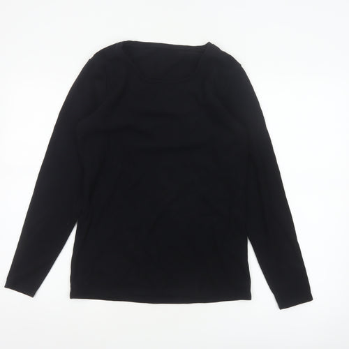 Heatgen Women Black UK 18 Basic Thermal Stretch Long Sleeve T-Shirt