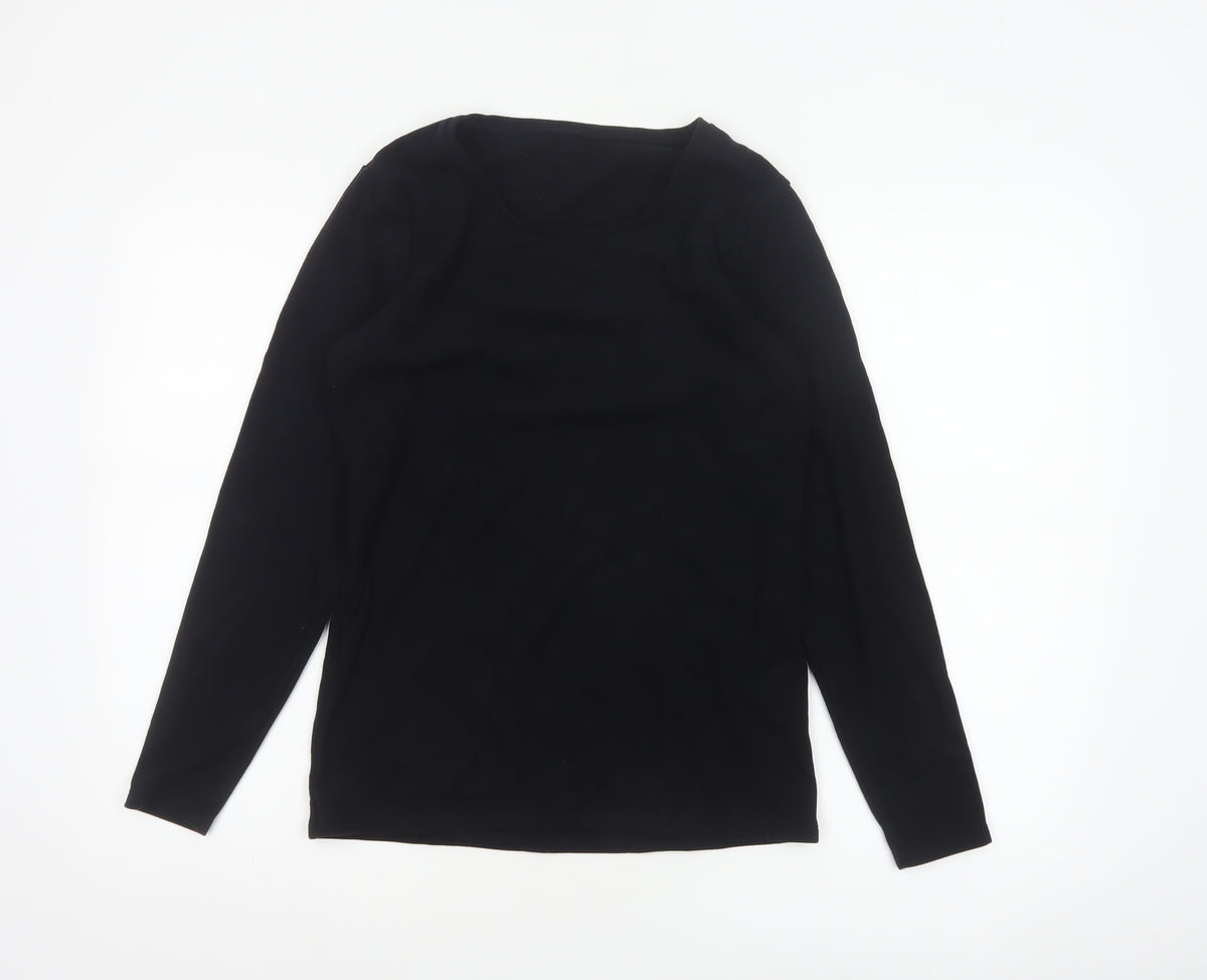 Heatgen Women Black UK 18 Basic Thermal Stretch Long Sleeve T-Shirt