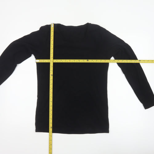 Heatgen Women Black UK 18 Basic Thermal Stretch Long Sleeve T-Shirt