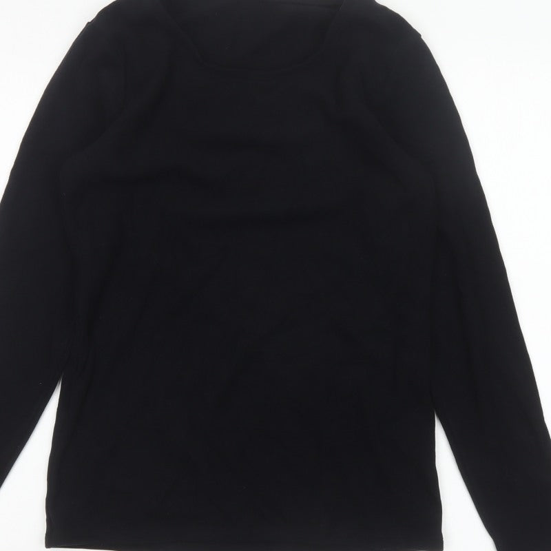 Heatgen Women Black UK 18 Basic Thermal Stretch Long Sleeve T-Shirt