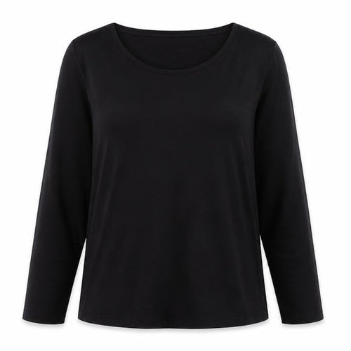 Heatgen Women Black UK 18 Basic Thermal Stretch Long Sleeve T-Shirt