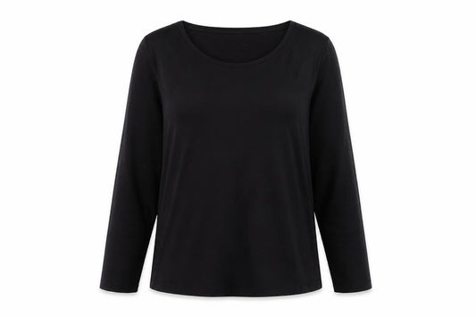 Heatgen Women Black UK 18 Basic Thermal Stretch Long Sleeve T-Shirt