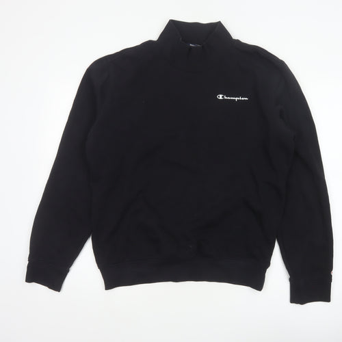 Champion Men’s Black M High Neck Logo Pullover Sweatshirt