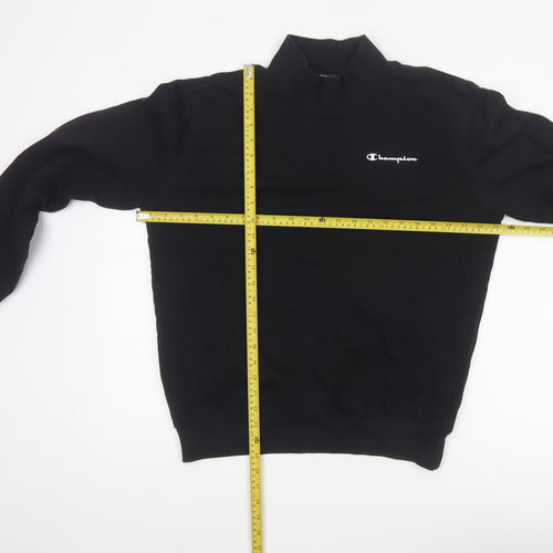 Champion Men’s Black M High Neck Logo Pullover Sweatshirt
