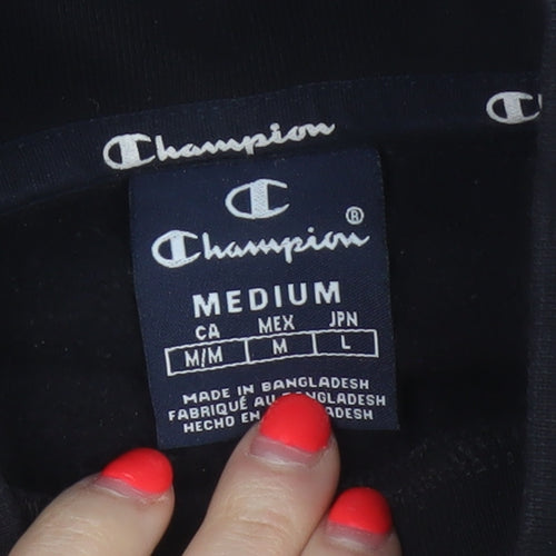 Champion Men’s Black M High Neck Logo Pullover Sweatshirt
