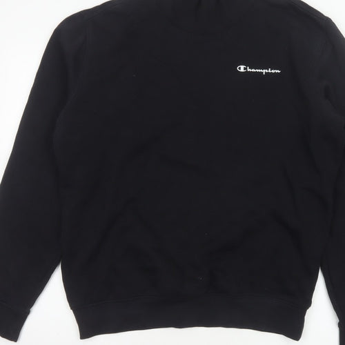Champion Men’s Black M High Neck Logo Pullover Sweatshirt
