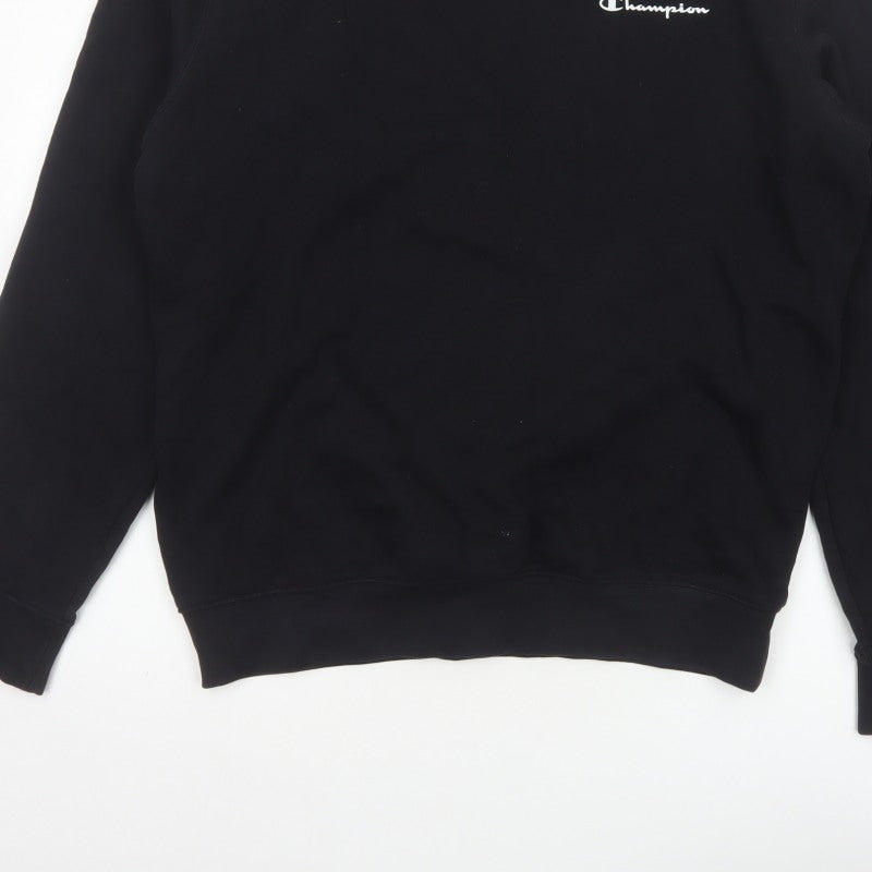 Champion Men’s Black M High Neck Logo Pullover Sweatshirt