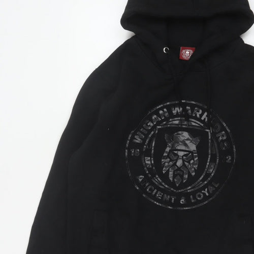 Wigan Warriors Men’s Black L Pullover Hoodie Rugby Logo Graphic
