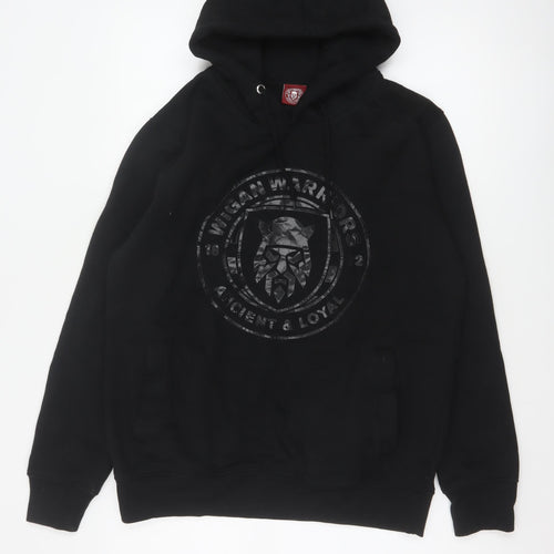 Wigan Warriors Men’s Black L Pullover Hoodie Rugby Logo Graphic