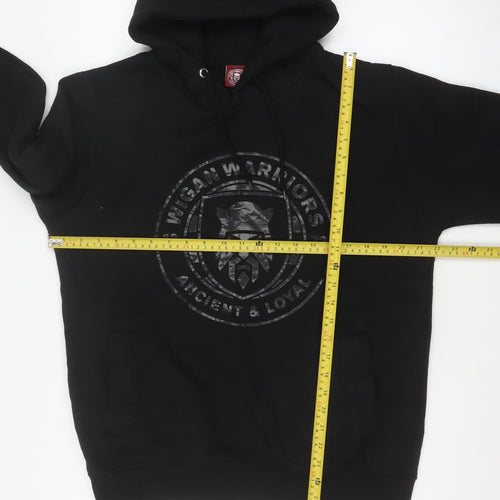 Wigan Warriors Men’s Black L Pullover Hoodie Rugby Logo Graphic