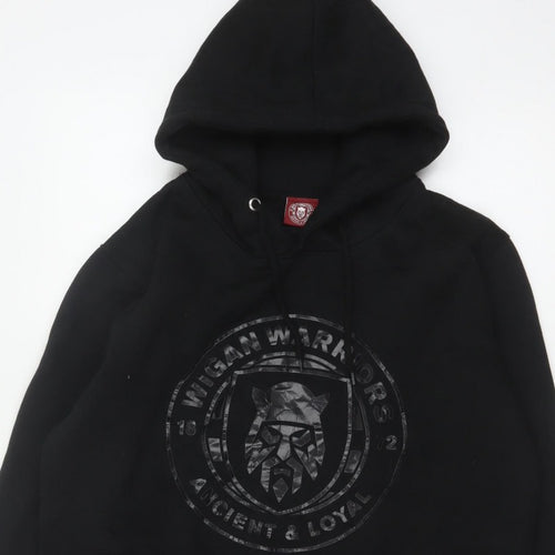 Wigan Warriors Men’s Black L Pullover Hoodie Rugby Logo Graphic