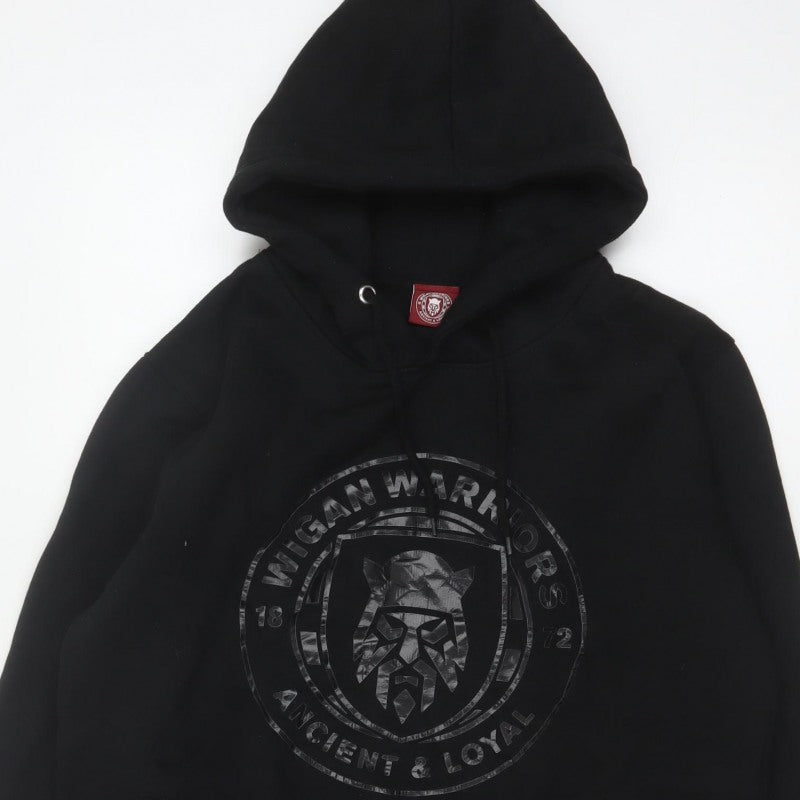 Wigan Warriors Men’s Black L Pullover Hoodie Rugby Logo Graphic