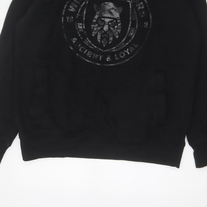 Wigan Warriors Men’s Black L Pullover Hoodie Rugby Logo Graphic