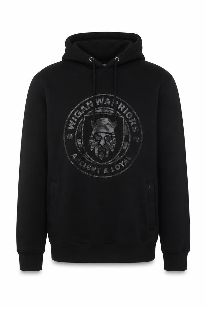 Wigan Warriors Men’s Black L Pullover Hoodie Rugby Logo Graphic