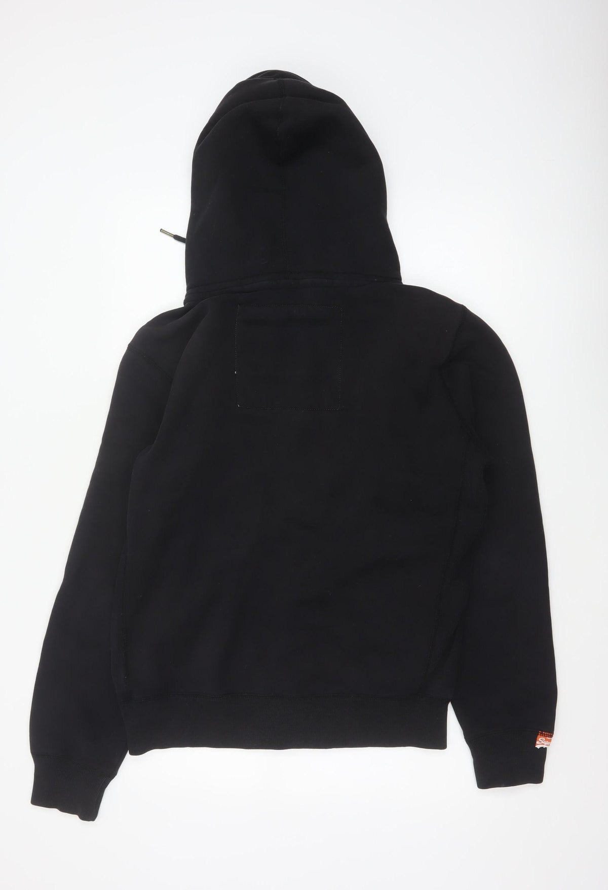 Superdry Men’s Black Large Full Zip Hoodie Logo College Cotton Blend