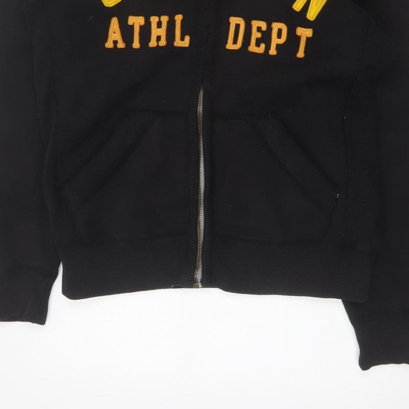 Superdry Men’s Black Large Full Zip Hoodie Logo College Cotton Blend