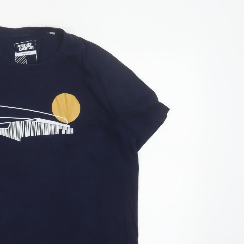 Additional view of Forever Everton Men’s Blue L Graphic Print Crew Neck T-Shirt