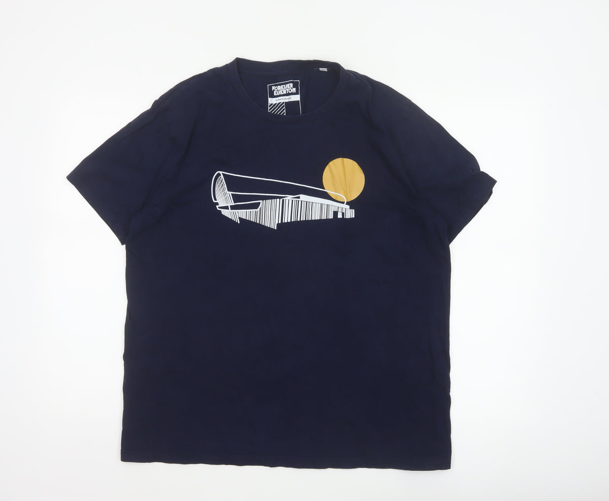 Back view of Forever Everton Men’s Blue L Graphic Print Crew Neck T-Shirt