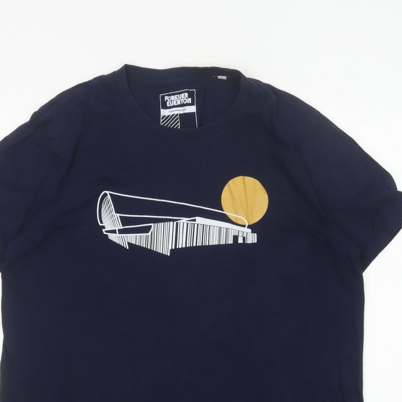 Additional view of Forever Everton Men’s Blue L Graphic Print Crew Neck T-Shirt