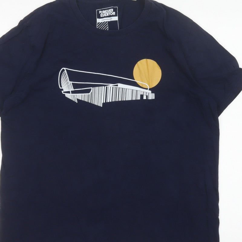 Additional view of Forever Everton Men’s Blue L Graphic Print Crew Neck T-Shirt