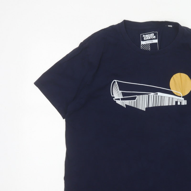Additional view of Forever Everton Men’s Blue L Graphic Print Crew Neck T-Shirt