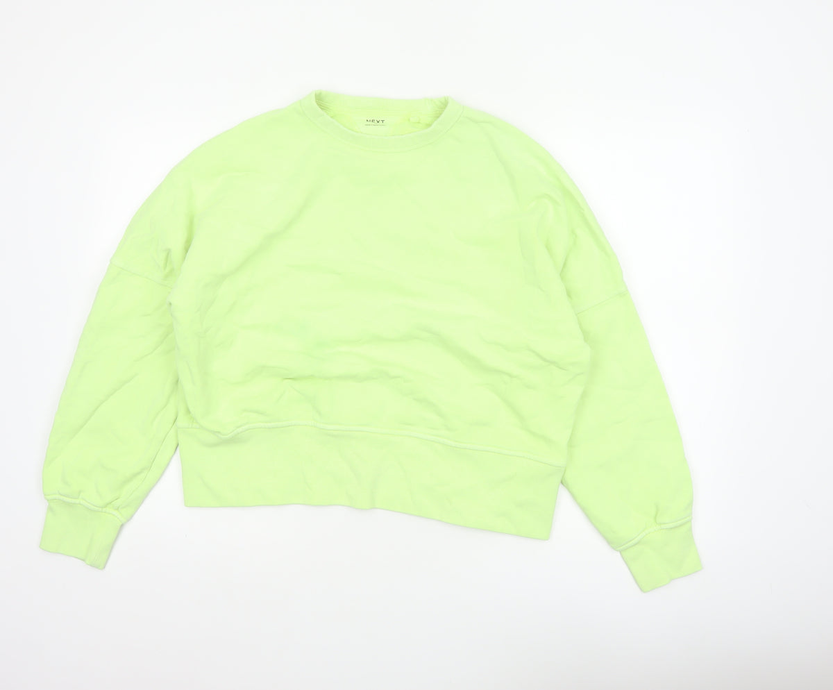 Next Women Yellow XS Pullover Crew Neck Cotton Sweatshirt
