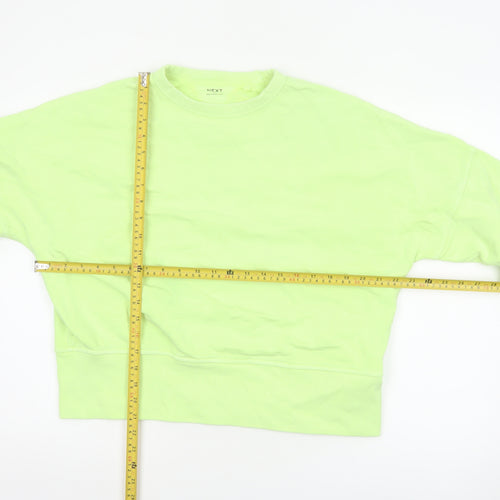 Next Women Yellow XS Pullover Crew Neck Cotton Sweatshirt