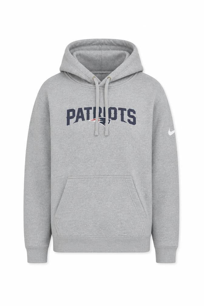Front view of Nike Men’s Grey S New England Patriots NFL Pullover Hoodie