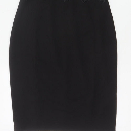 Lipsy London Women Black Lace Bodycon Pencil Dress UK 12 Party