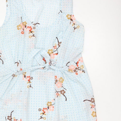 Lakeland Women Blue Floral Fit & Flare Sleeveless Dress UK 16