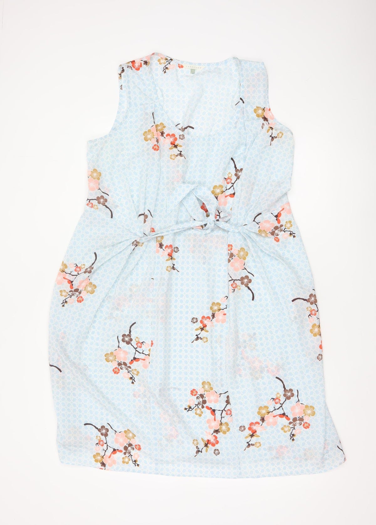 Lakeland Women Blue Floral Fit & Flare Sleeveless Dress UK 16
