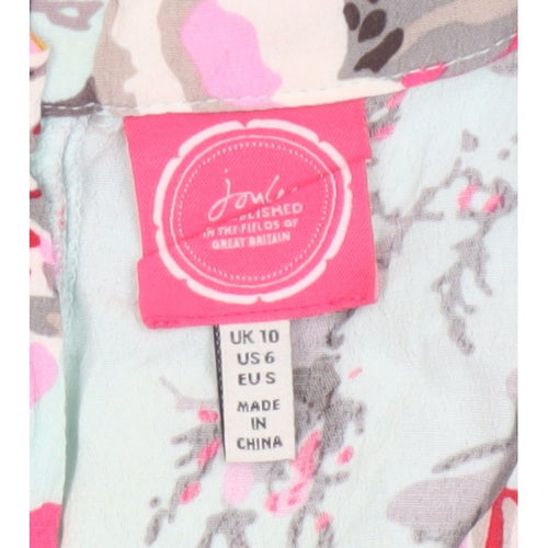 Joules Women Blue Floral UK 10 Fit & Flare Knee Dress