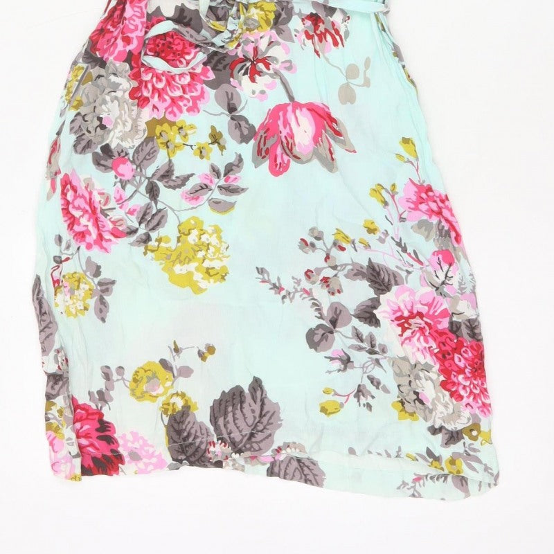 Joules Women Blue Floral UK 10 Fit & Flare Knee Dress