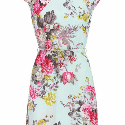 Joules Women Blue Floral UK 10 Fit & Flare Knee Dress