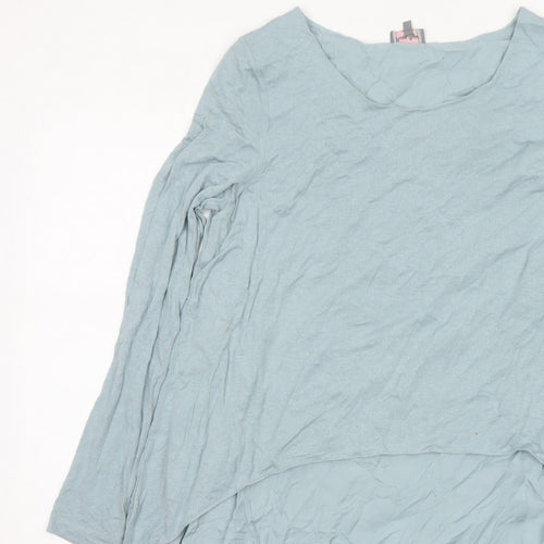 Phase Eight Women Blue Size 12 Layered Tunic Long Sleeve Viscose Blouse