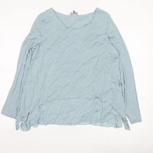Phase Eight Women Blue Size 12 Layered Tunic Long Sleeve Viscose Blouse