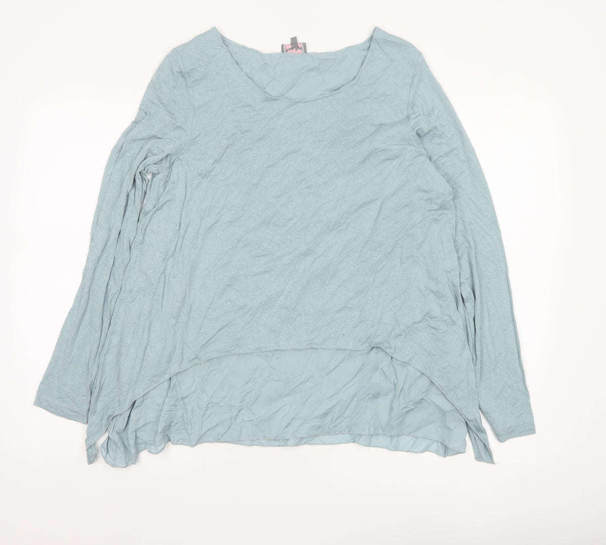 Phase Eight Women Blue Size 12 Layered Tunic Long Sleeve Viscose Blouse