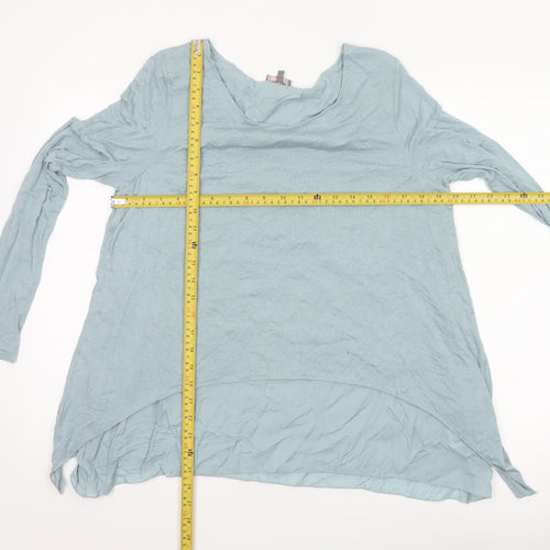 Phase Eight Women Blue Size 12 Layered Tunic Long Sleeve Viscose Blouse