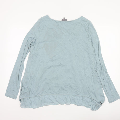 Phase Eight Women Blue Size 12 Layered Tunic Long Sleeve Viscose Blouse