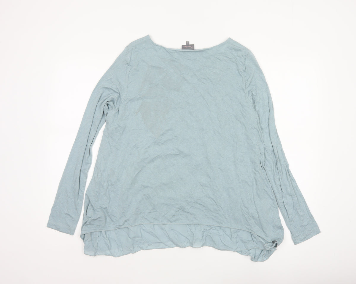 Phase Eight Women Blue Size 12 Layered Tunic Long Sleeve Viscose Blouse