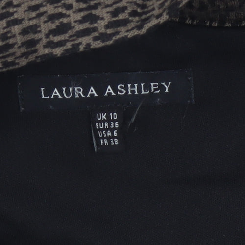Laura Ashley Women Brown Leopard Print Belted Sheath Dress UK 10