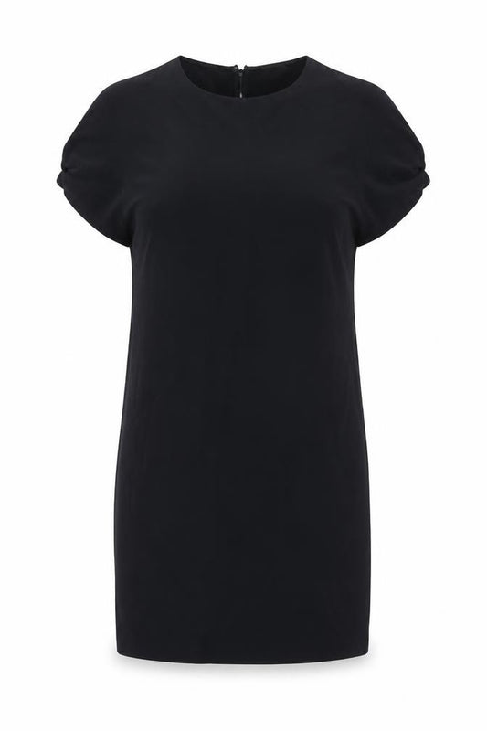Front view of COS Women Black UK 8 Knee Length Sheath Dolman Sleeve Dress