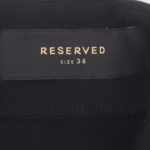 Reserved Women Black UK 8 Studded Pencil Knee Length Skirt