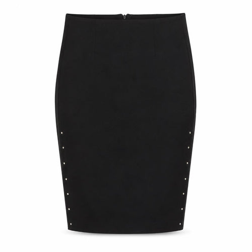 Reserved Women Black UK 8 Studded Pencil Knee Length Skirt