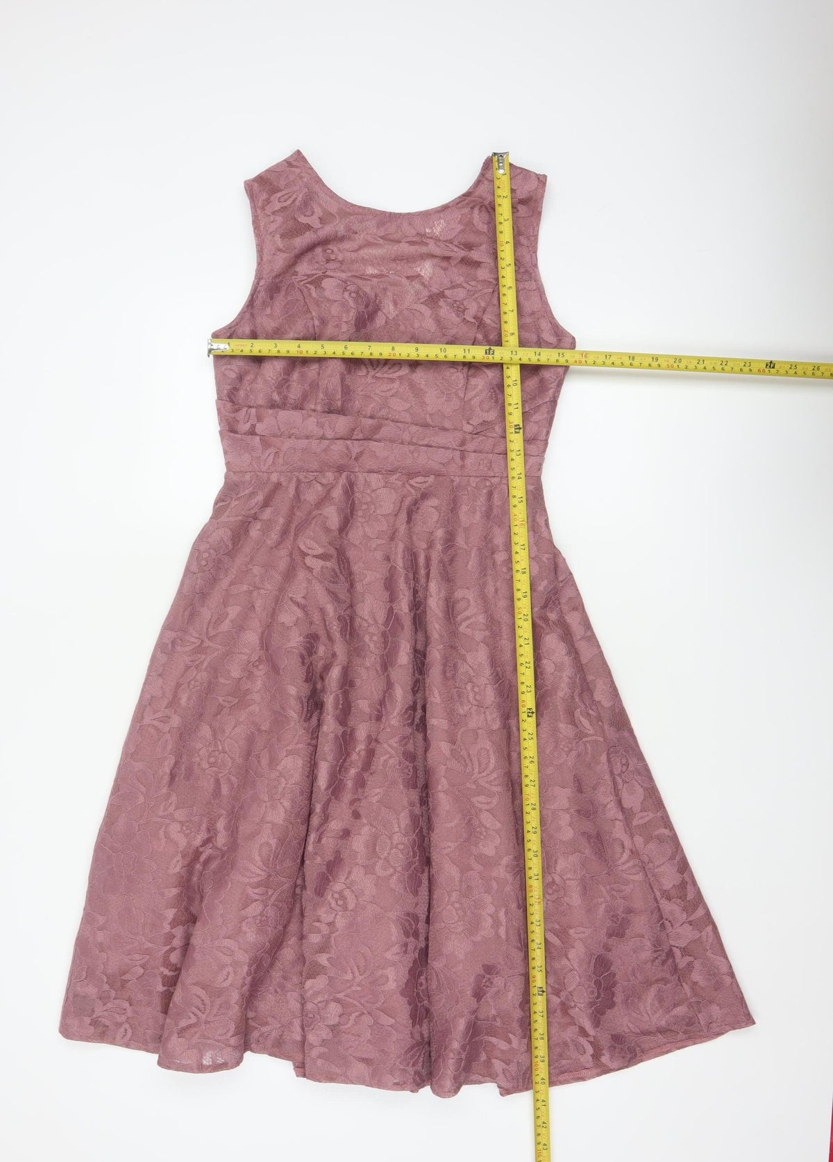 Jolie Moi Women Pink Floral Lace Fit & Flare Knee Length Dress UK 10
